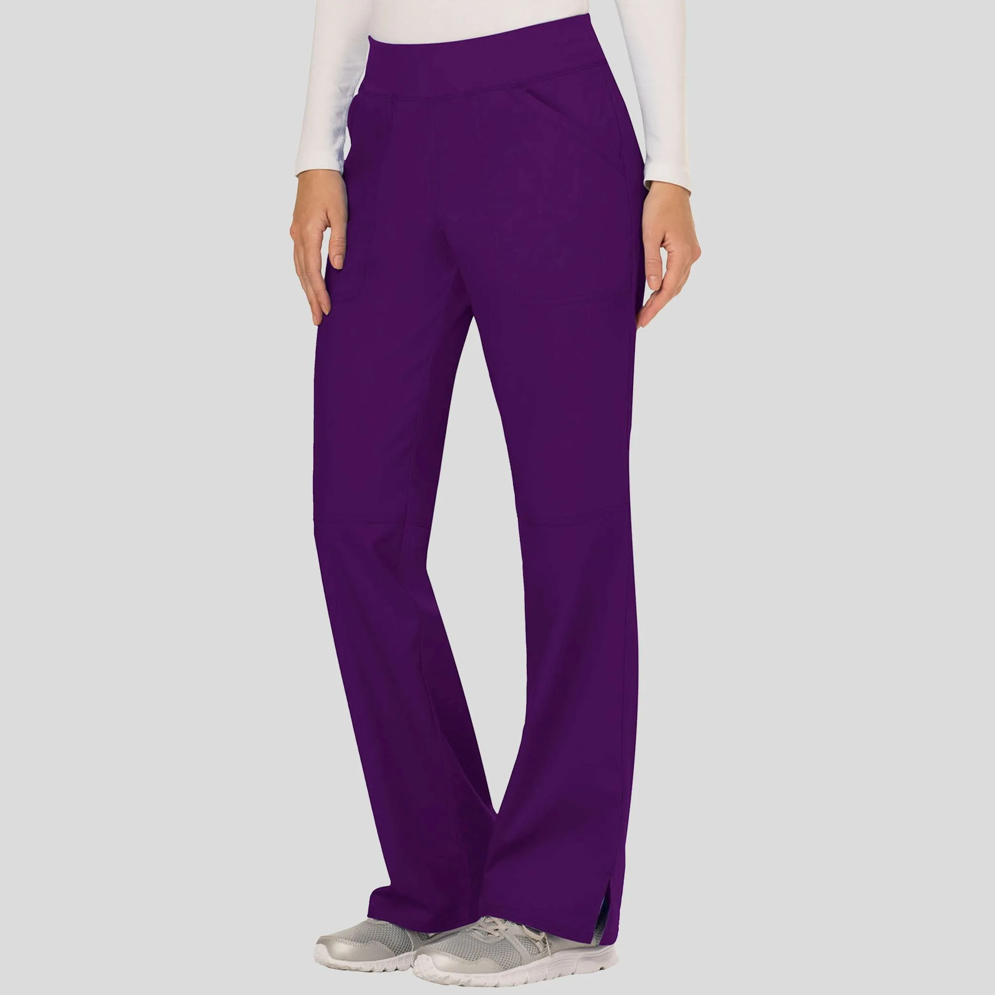 Women's Elastic Waistband Cargo Pull-On Scrub Pant | Eggplant