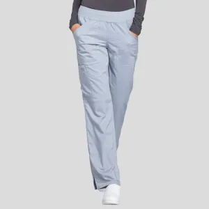 Women's Elastic Waistband Cargo Pull-On Scrub Pant | Grey