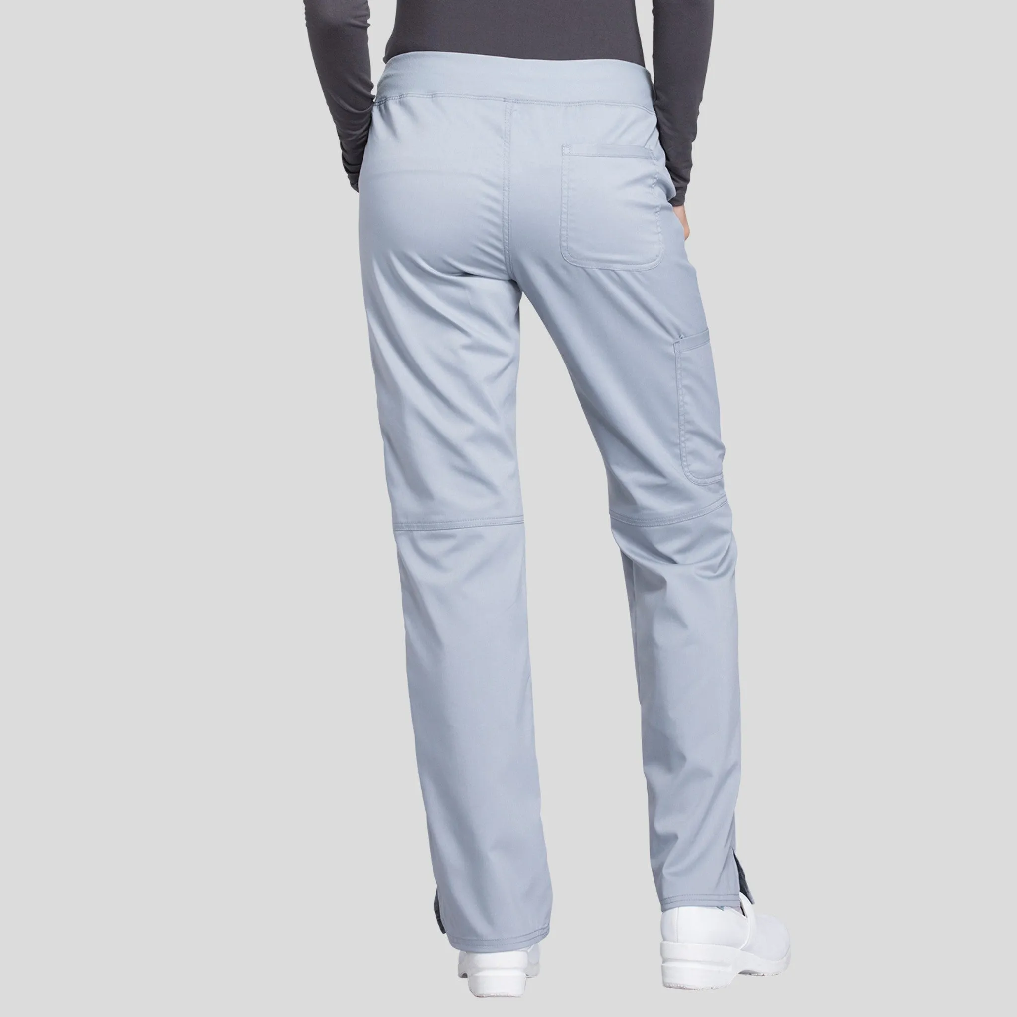 Women's Elastic Waistband Cargo Pull-On Scrub Pant | Grey