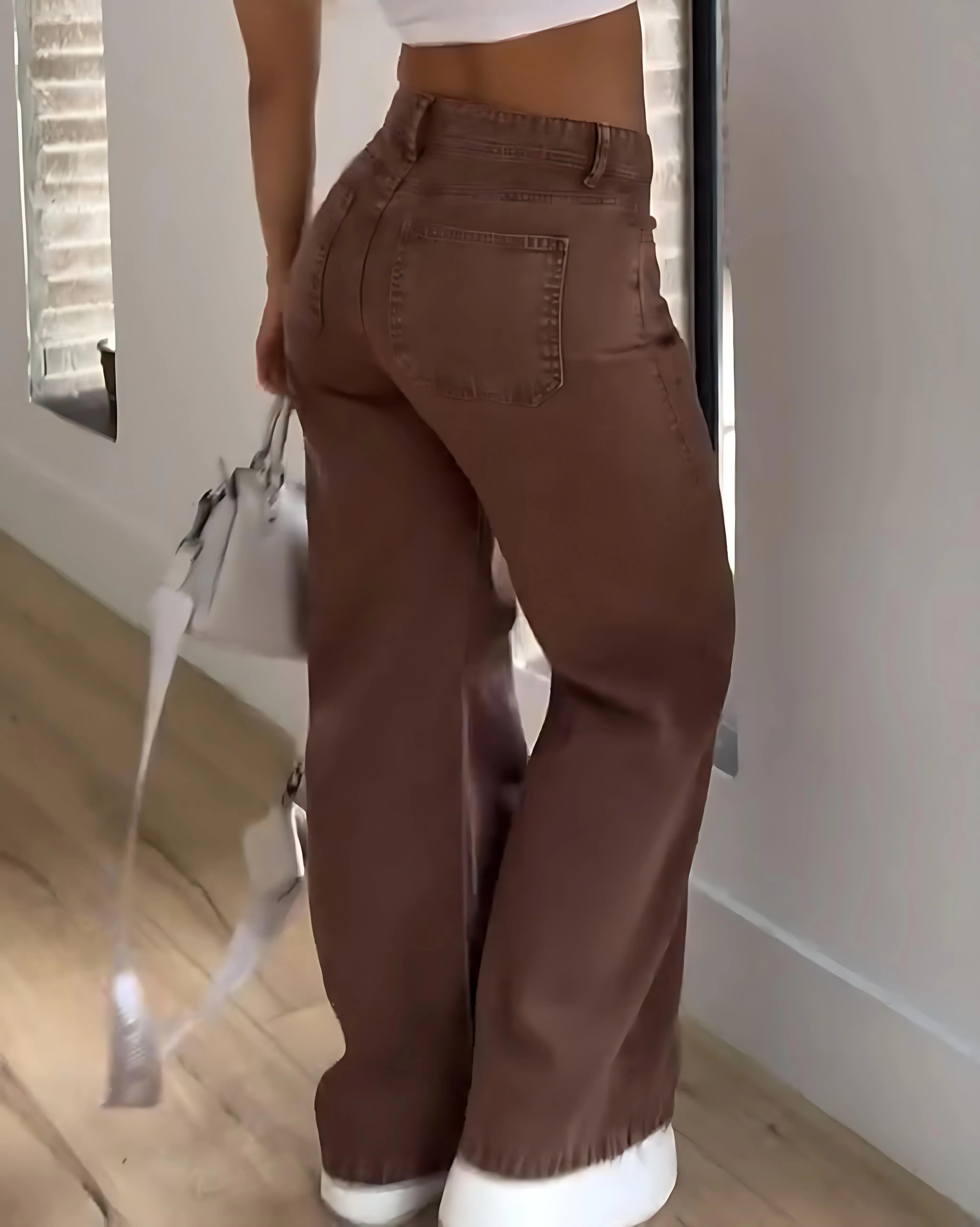 Women's High Waist Slim Casual Wide Leg Pants