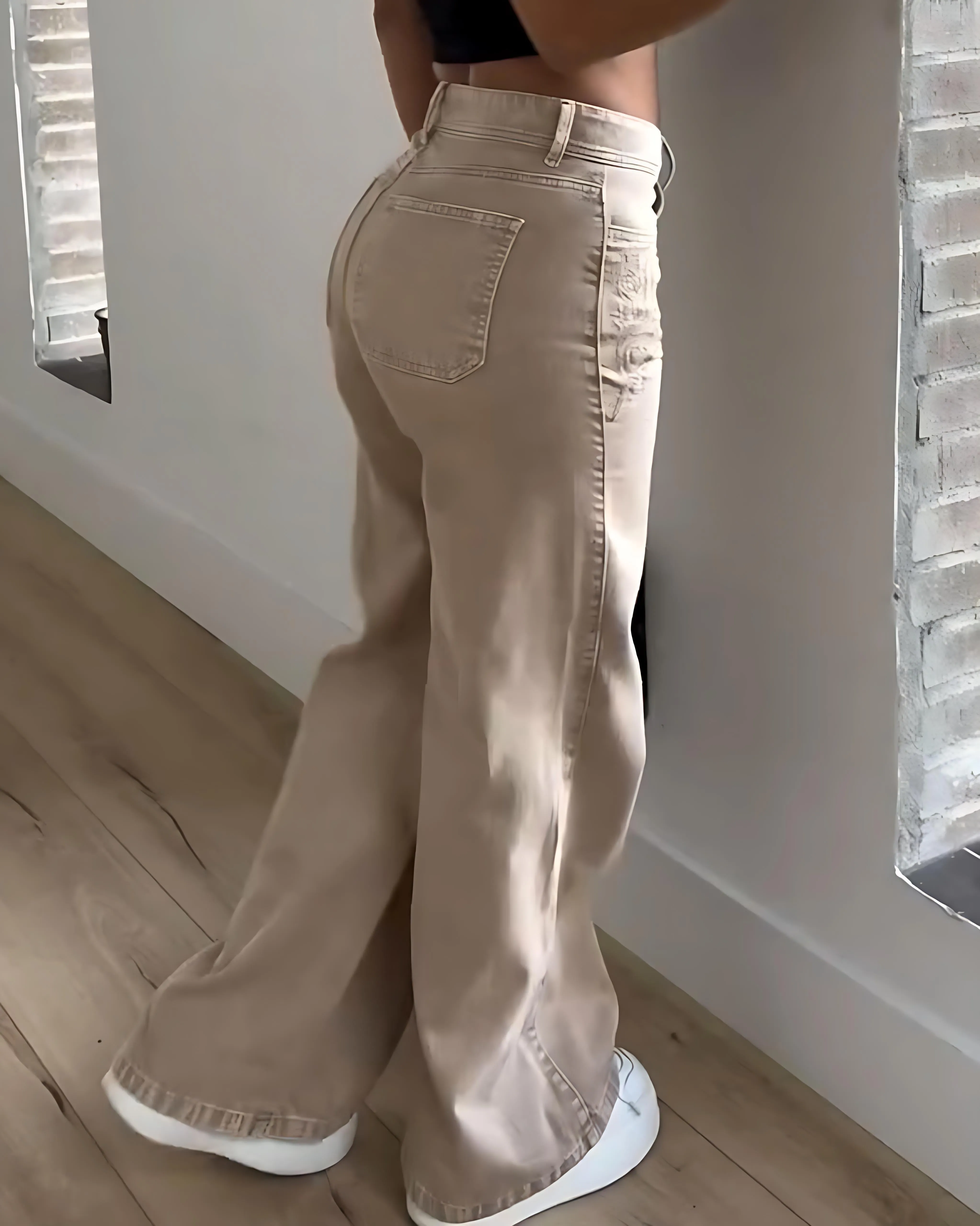 Women's High Waist Slim Casual Wide Leg Pants
