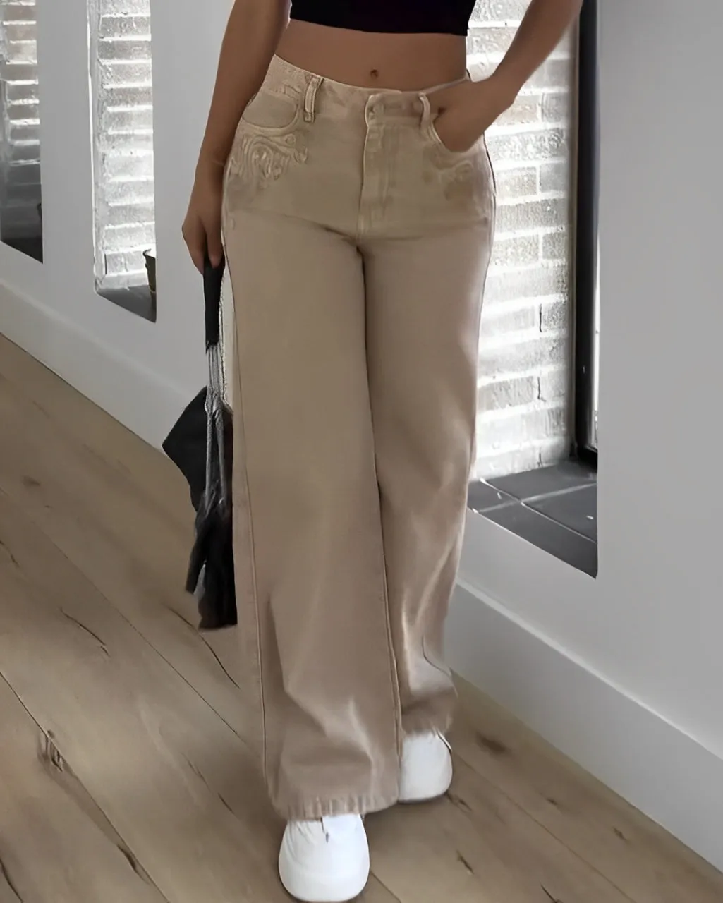 Women's High Waist Slim Casual Wide Leg Pants