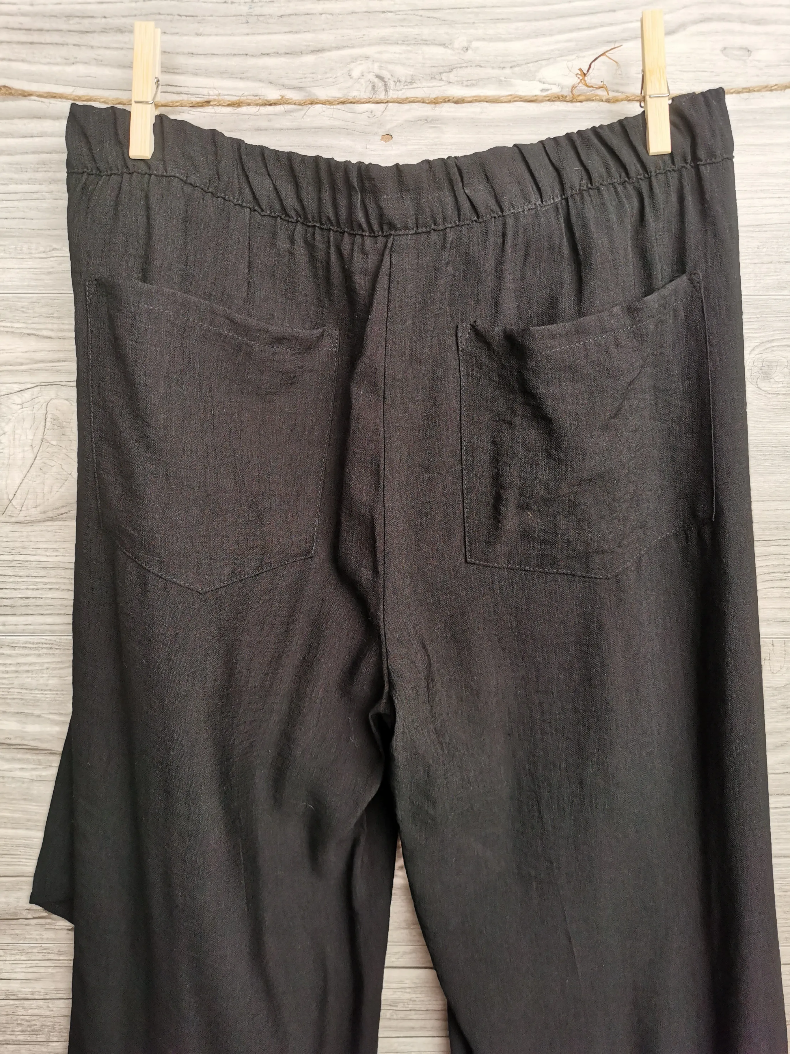 WOMENS SIZE SMALL - MELISSA NEPTON, Designer Fashion, CLYDE Black Wide Leg Trousers (Tall) NWT B46