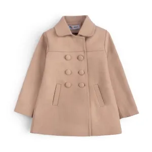 Wool Bib Collar Double Breasted Coat