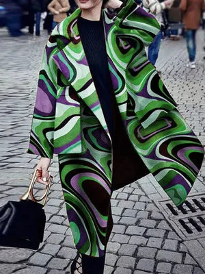 Wrap Parka with Vibrant Colors and Patterns