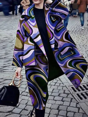 Wrap Parka with Vibrant Colors and Patterns