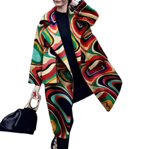 Wrap Parka with Vibrant Colors and Patterns