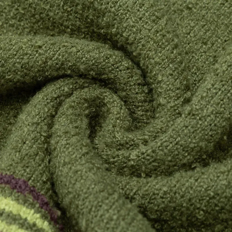 Y2K Knitted Stripe Patchwork Turtleneck Sweater